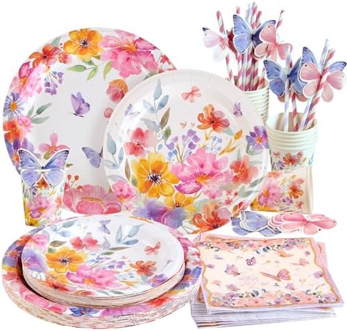 PAPER JAZZ 80pcs Wildflower Party Decorations