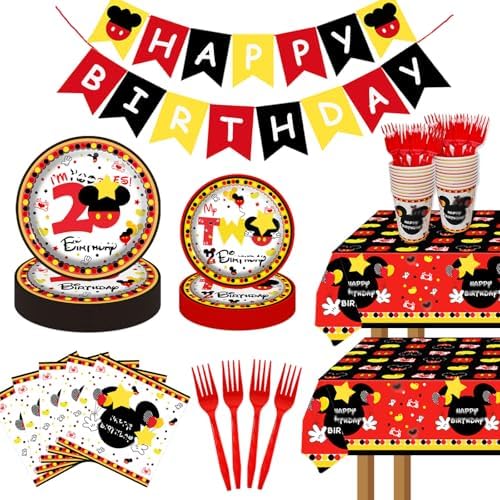 117 Pcs Cartoon 2nd Birthday Party Decor Kit