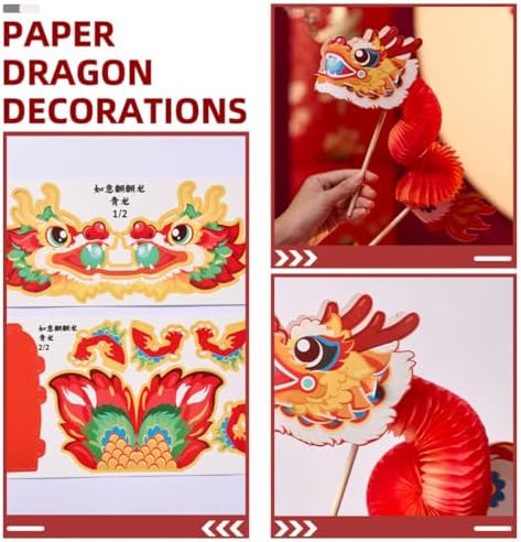 Vaguelly 1Set Paper Dragon Craft Kit for Kids