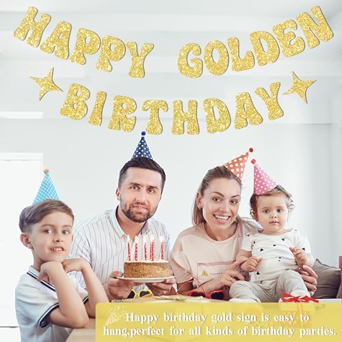Glitter Gold Birthday Banner for Elegant Party Decorations