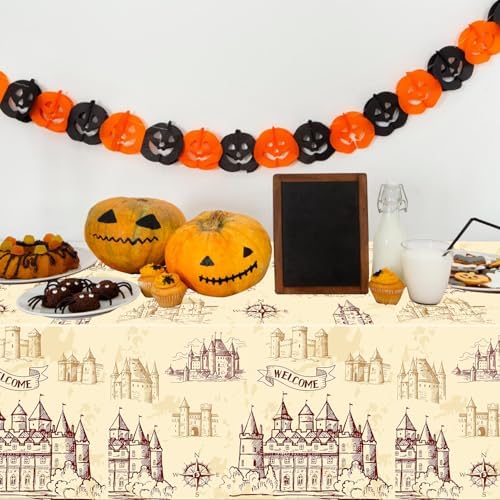 4Pcs Wizard Themed Tablecloth for Birthday Halloween Decor