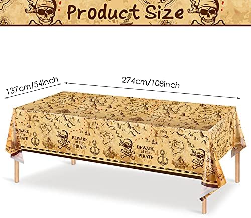 Irenare Pirate Party Tablecloth 54 x 108 Inches