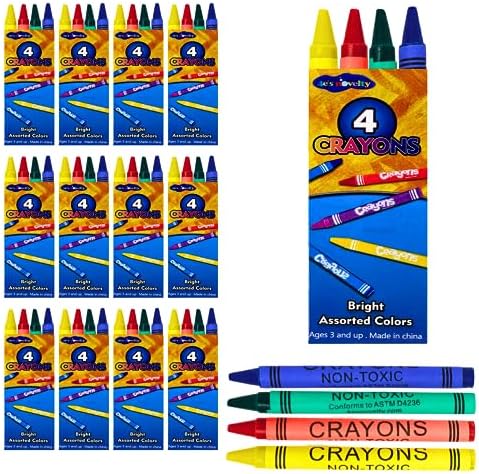 4Es Novelty 144 Box 4 Pack Crayons for Kids
