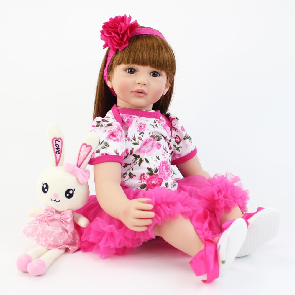 iCradle 24 Inch Reborn Baby Doll with Long Hair