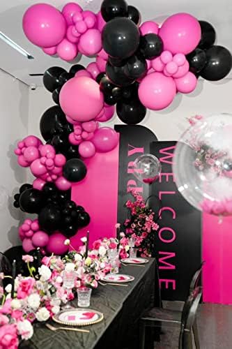 FOTIOMRG Black Balloons 12 Inch 50 Pack with Ribbon