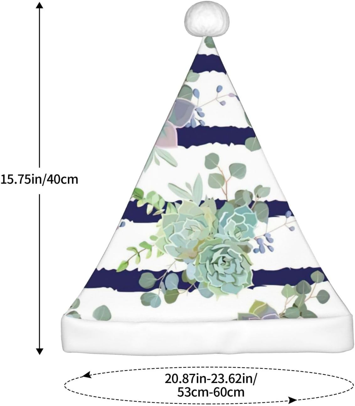 QINZHENG Personalized Striped Succulents Santa Hat
