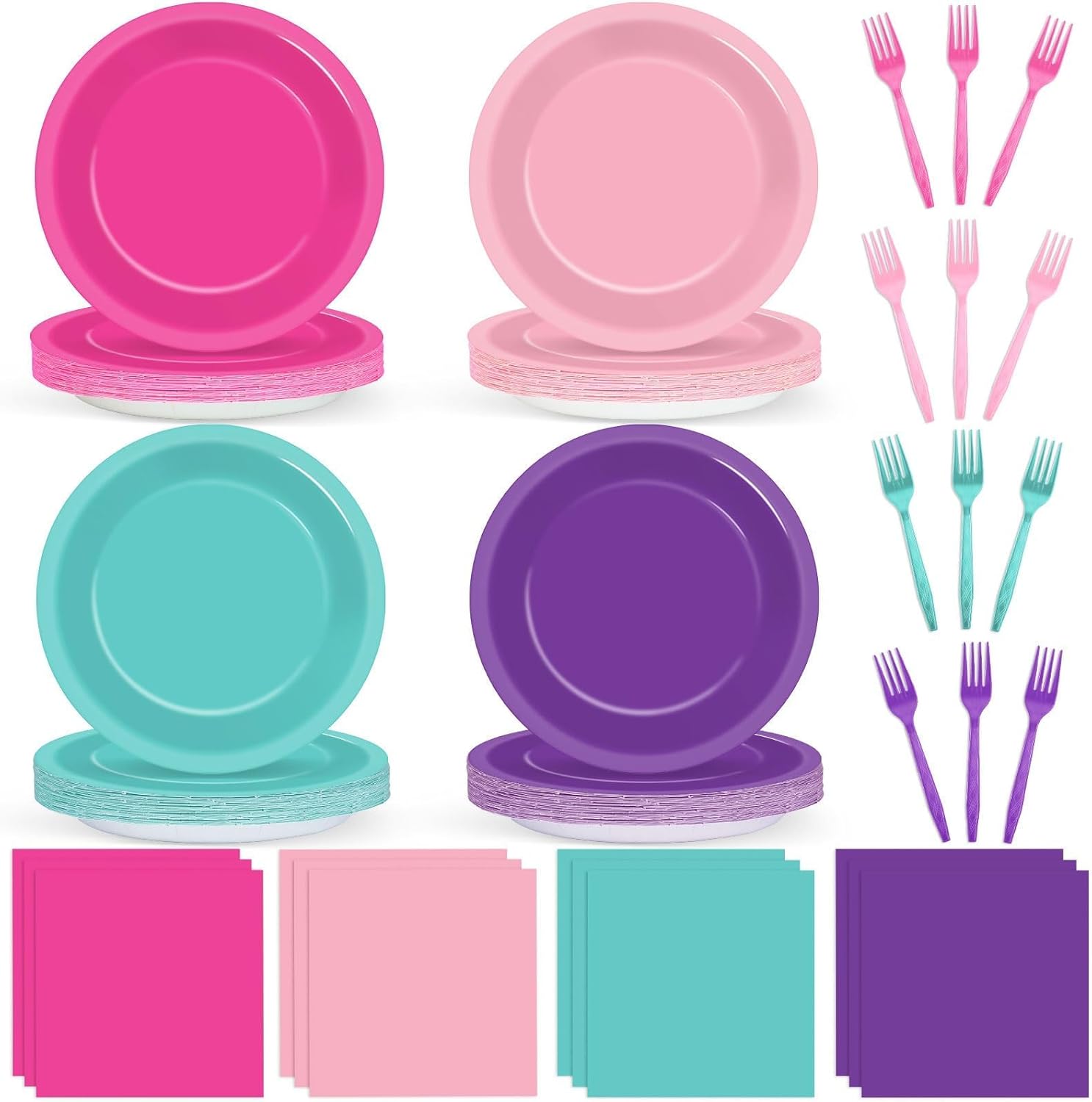 96 PCS Colorful Dog Birthday Party Tableware Set