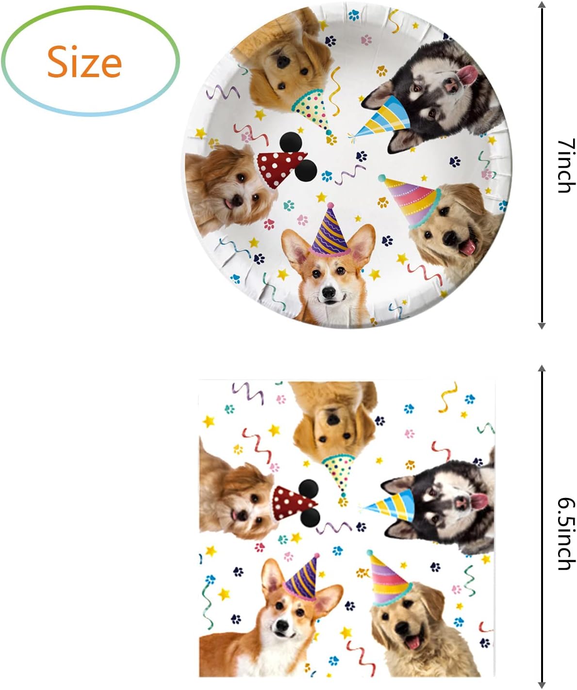Dog Birthday Party Supplies 20 Plates and 20 Napkins