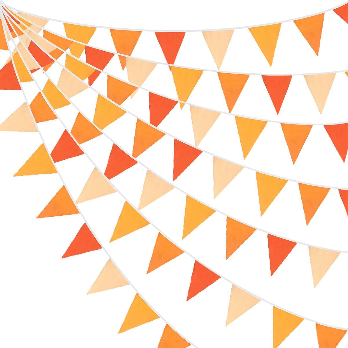 10M Orange Triangle Flag Bunting Garland for Fall Decor