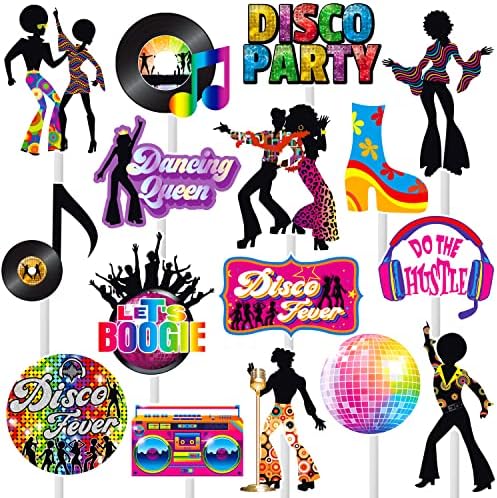 36pcs Disco Party Cupcake Toppers 70s 80s Decorations