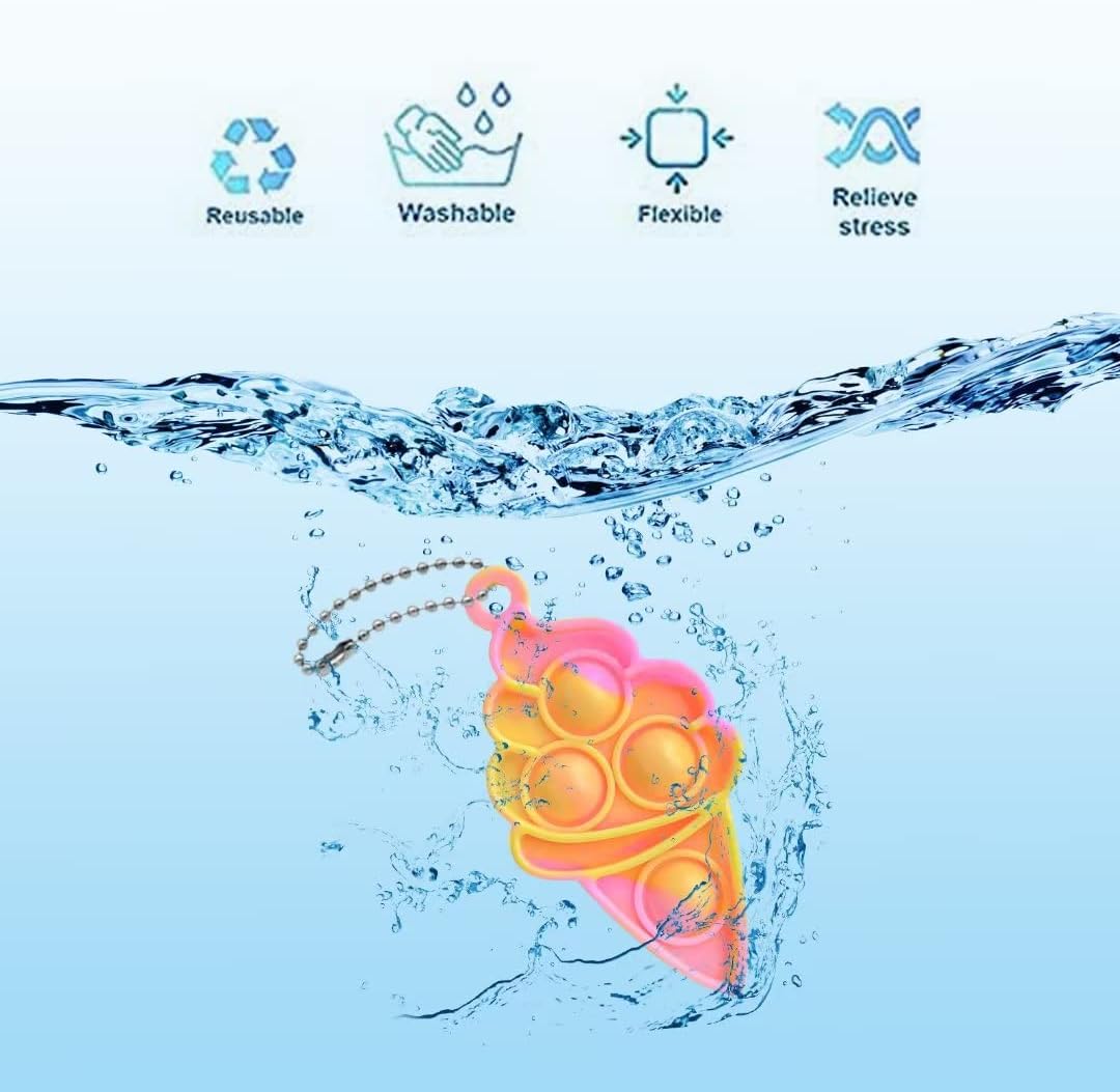 20Pcs Pop Fidget Toy Keychain Stress Relievers for Kids Adults
