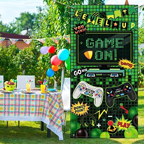 Blulu Video Game Party Photo Banner Backdrop Decor