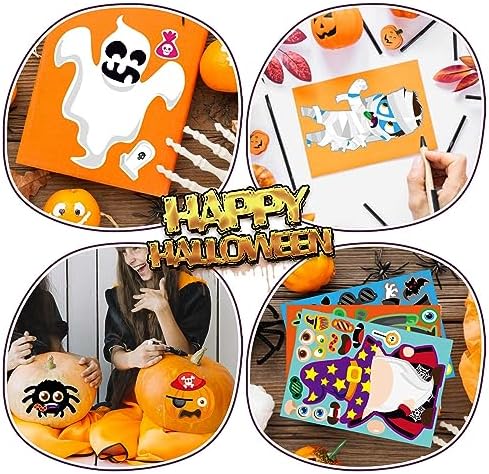48 PCS Halloween Make-a-Face Stickers for Kids