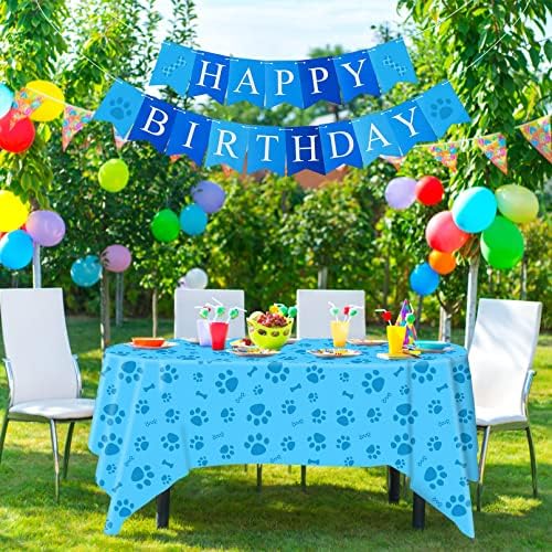 DUAIAI Paw Print Tablecloths 3 Pack Blue