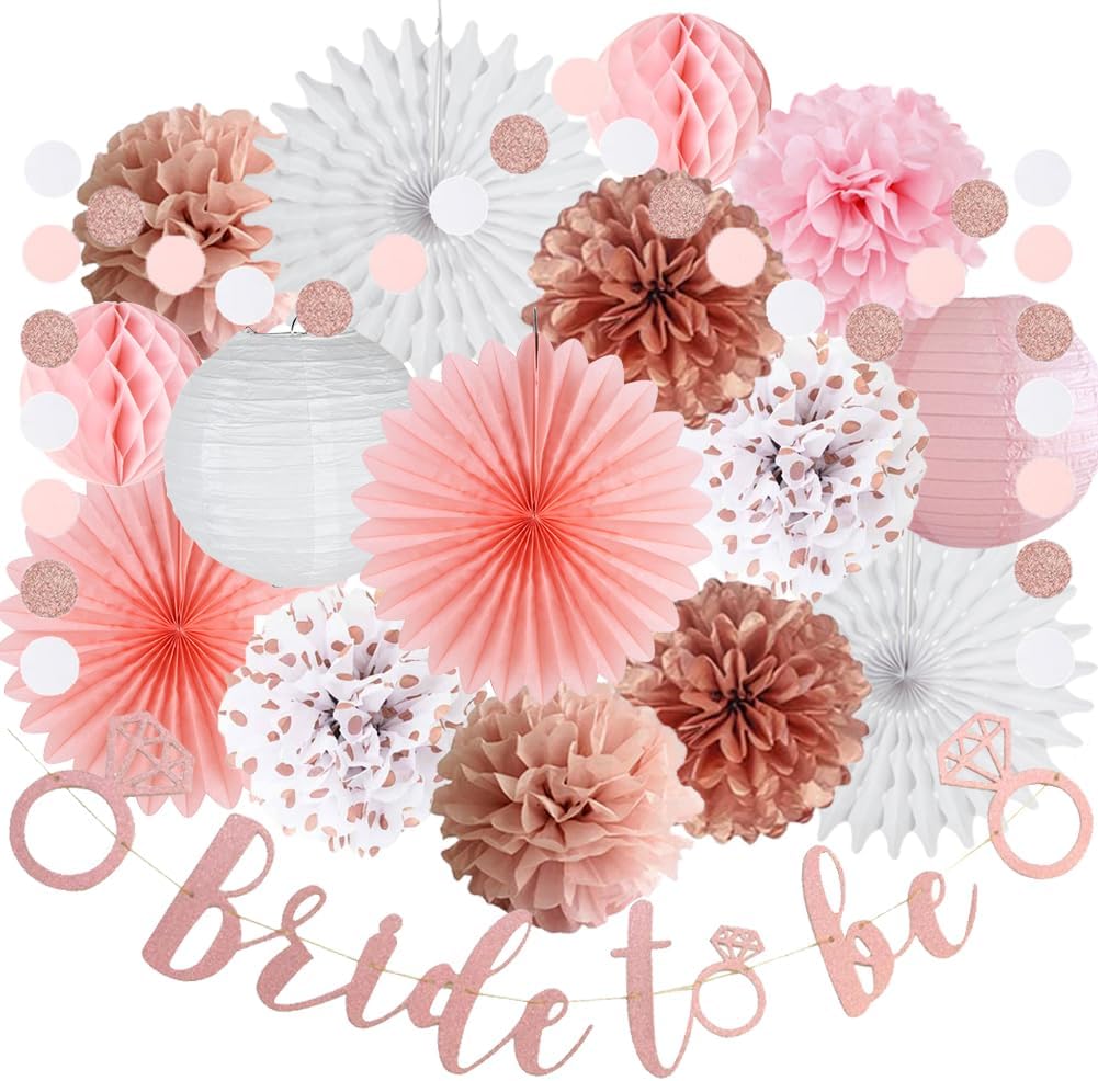 Light Pink Rose Gold Bridal Shower Decor Kit
