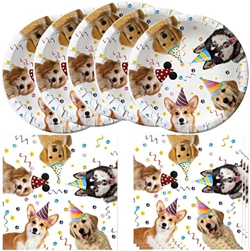 Dog Birthday Party Supplies 20 Plates and 20 Napkins