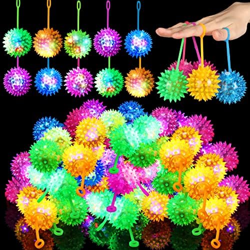 Sotiff 100 Pcs LED Flashing Squeaky Bouncy Balls