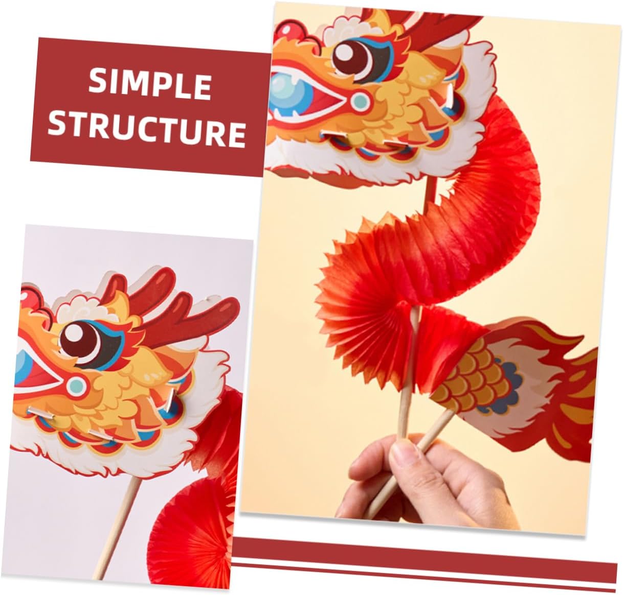 Yardwe Chinese Dragon Paper Garland Craft Kit