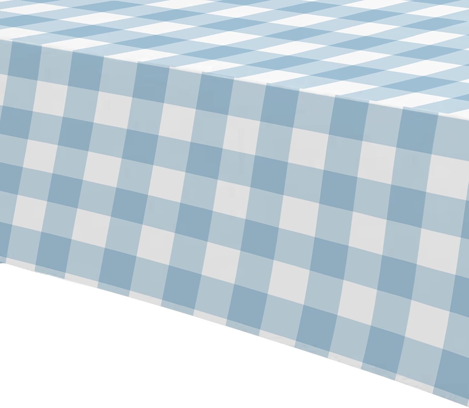 Light Blue Gingham Tablecloths 3 Pack Disposable Party Supplies