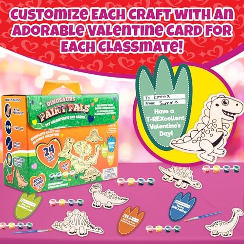 Dinosaur Wood Painting Kit 24 pcs for Kids Party Favors