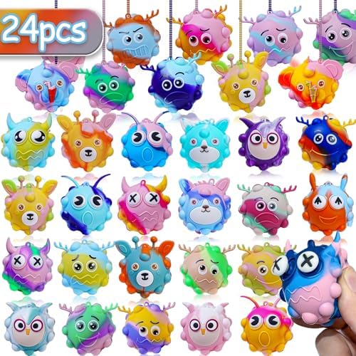 24 Pack Animal Pop Fidget Balls Stress Relief Toys
