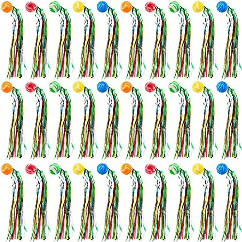 Hungdao 30 Pcs Bouncy Balls with Streamers