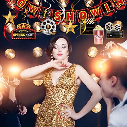 45 Piece Movie Night Decor Kit with Banner and Swirls