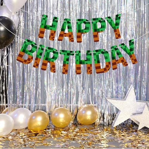 Happy Birthday Miner Banner for Home and Party Decor