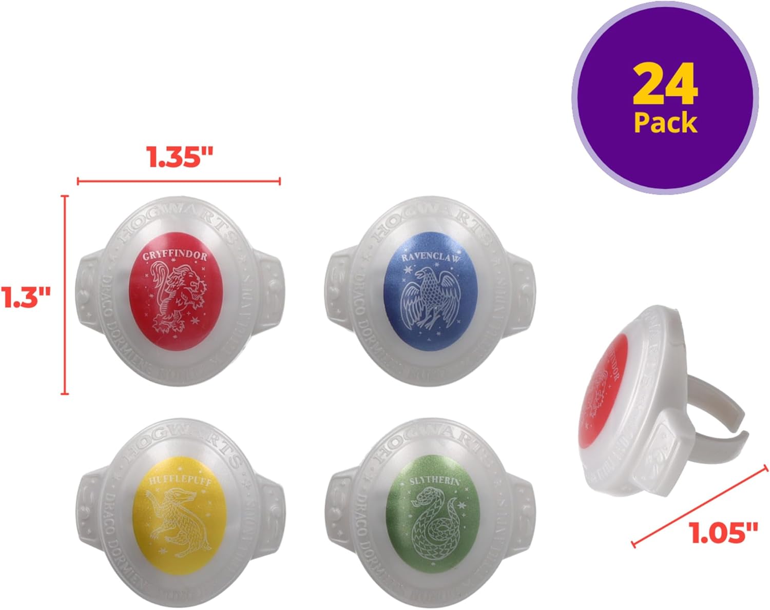 DecoPac Harry Potter Hogwarts House Cupcake Rings - 24 Pack