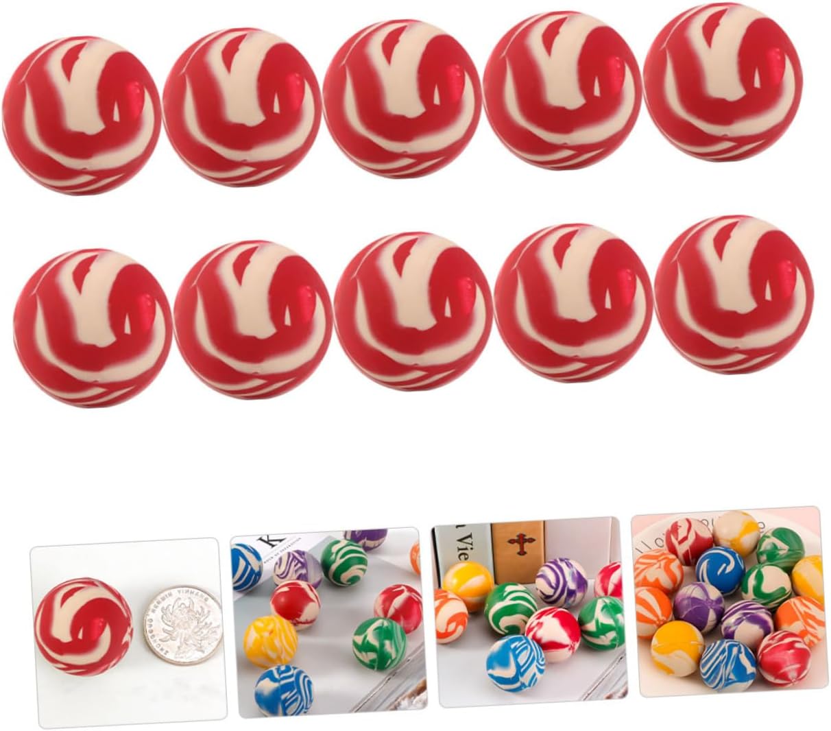 20pcs Assorted Bouncy Striped Balls for Kids