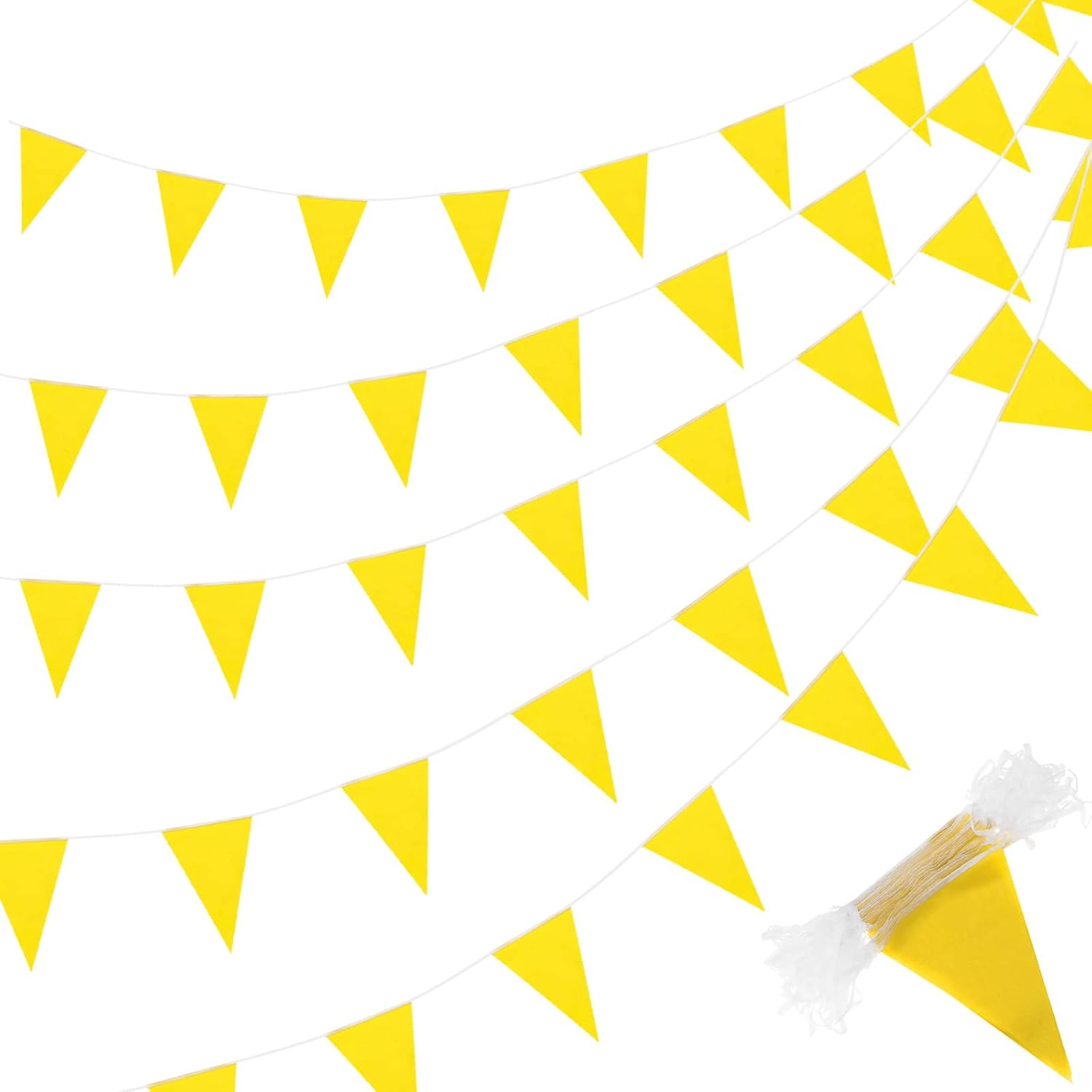 Tatuo 200 Feet Yellow Bunting Flags Party Decorations