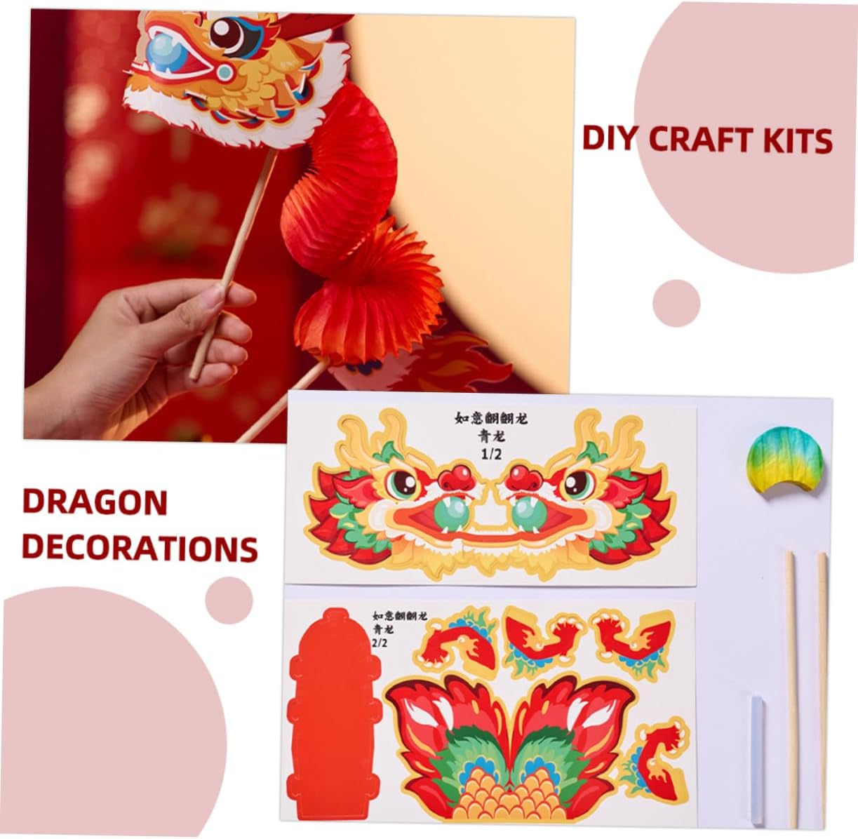 BCOATH Chinese Dragon DIY Craft Kit for Kids