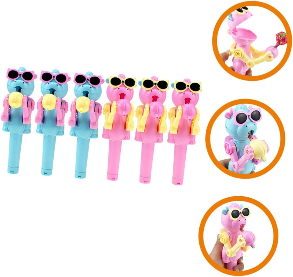 6Pcs Lollipop Robot Holder Fun Storage Gag Toy