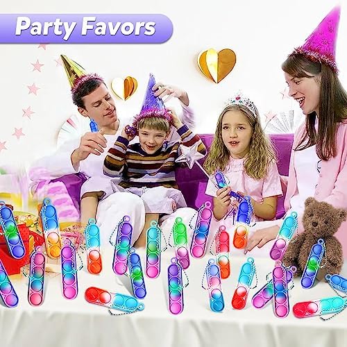 260 PCS Mini Pop Fidget Keychain Set for Kids and Adults