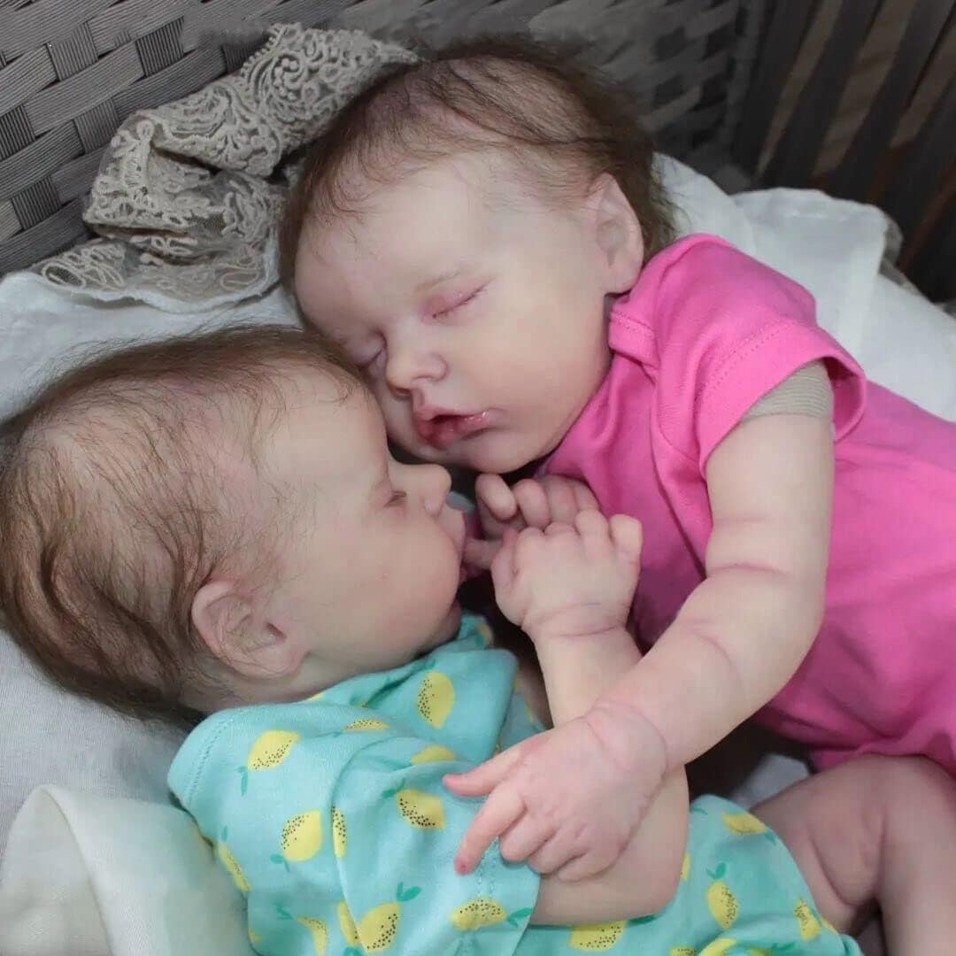 iCradle Lifelike Reborn Baby Doll 18 Inch Twin Set