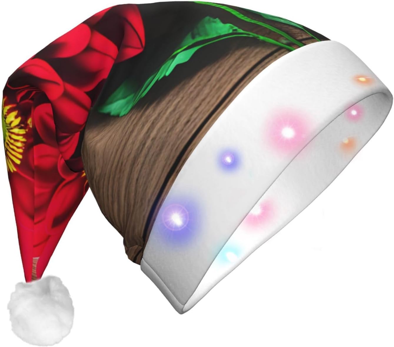 QINZHENG LED Light Up Santa Hat for Adults
