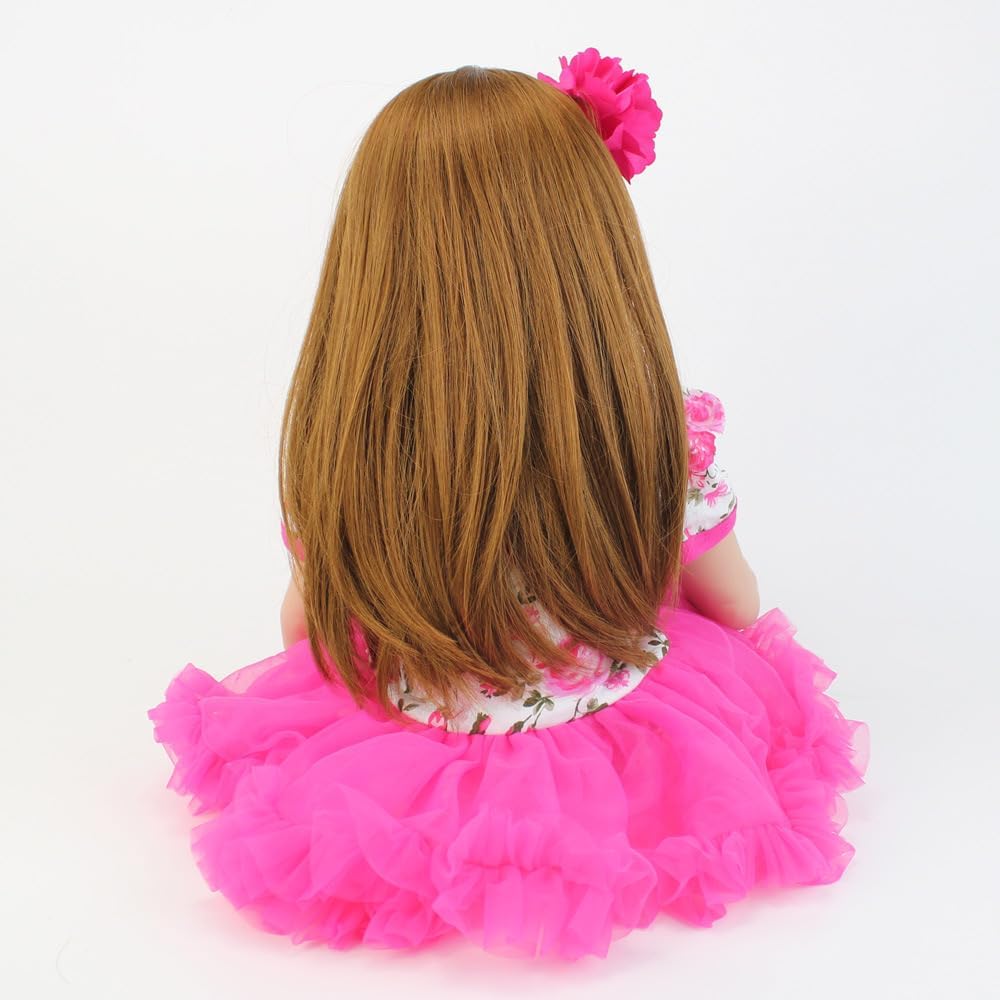 iCradle 24 Inch Reborn Baby Doll with Long Hair