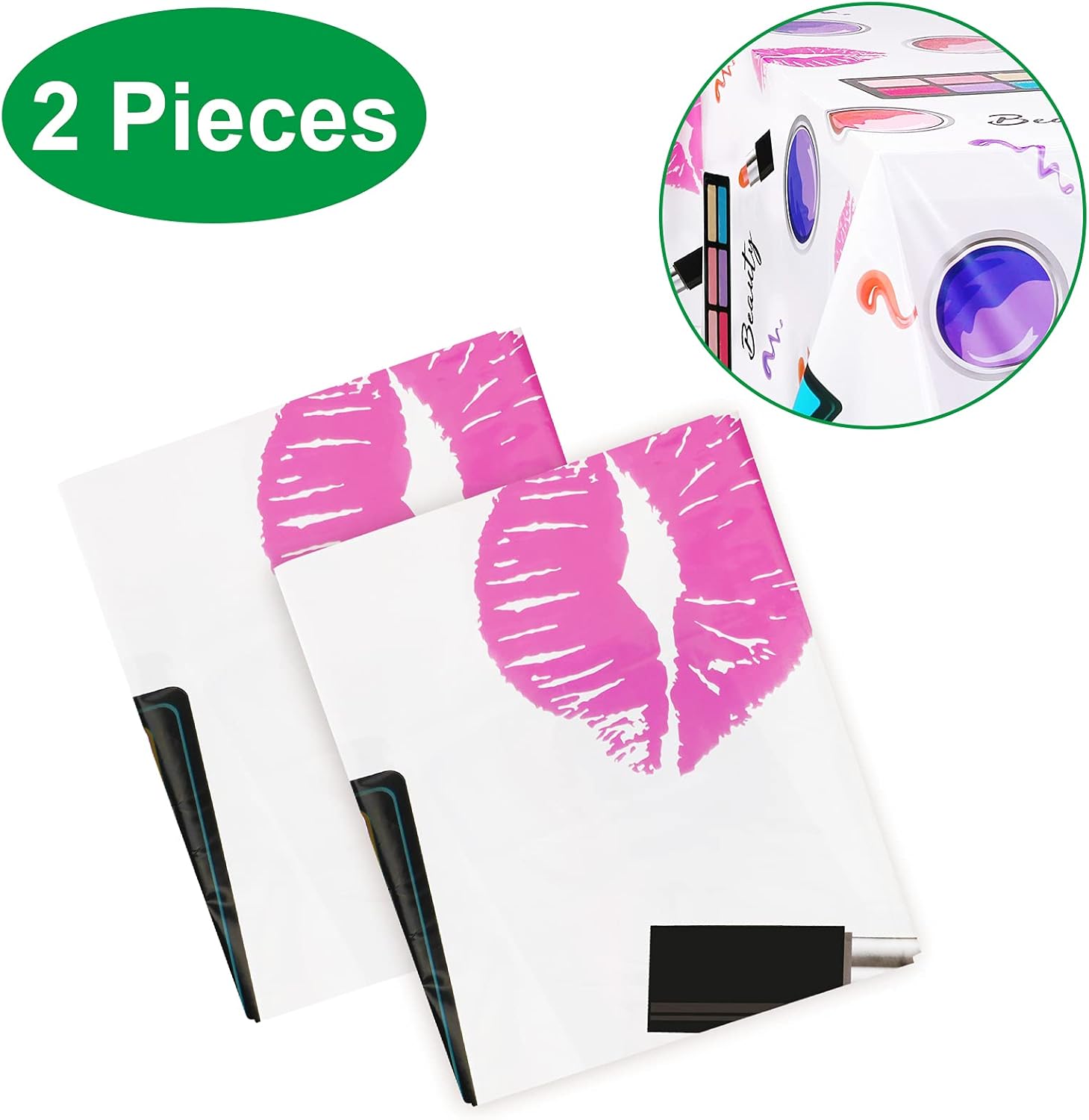 PHOGARY 2 Pack Spa Makeup Tablecovers for Party Decorations