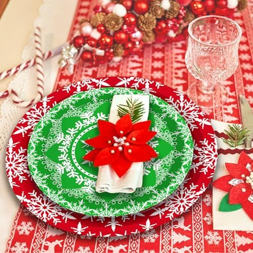 116 Pcs Christmas Snowflake Party Tableware Set for 16 Guests