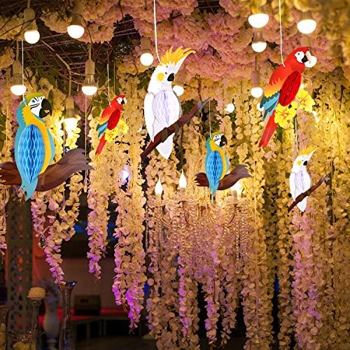 Tuparka 6pcs Tropical Birds Hanging Decorations