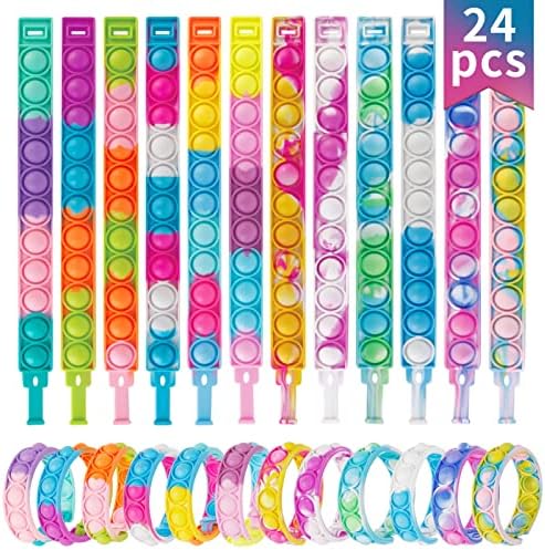 Genuvi Pop Bracelets Fidget Toys 24 Pack Bulk