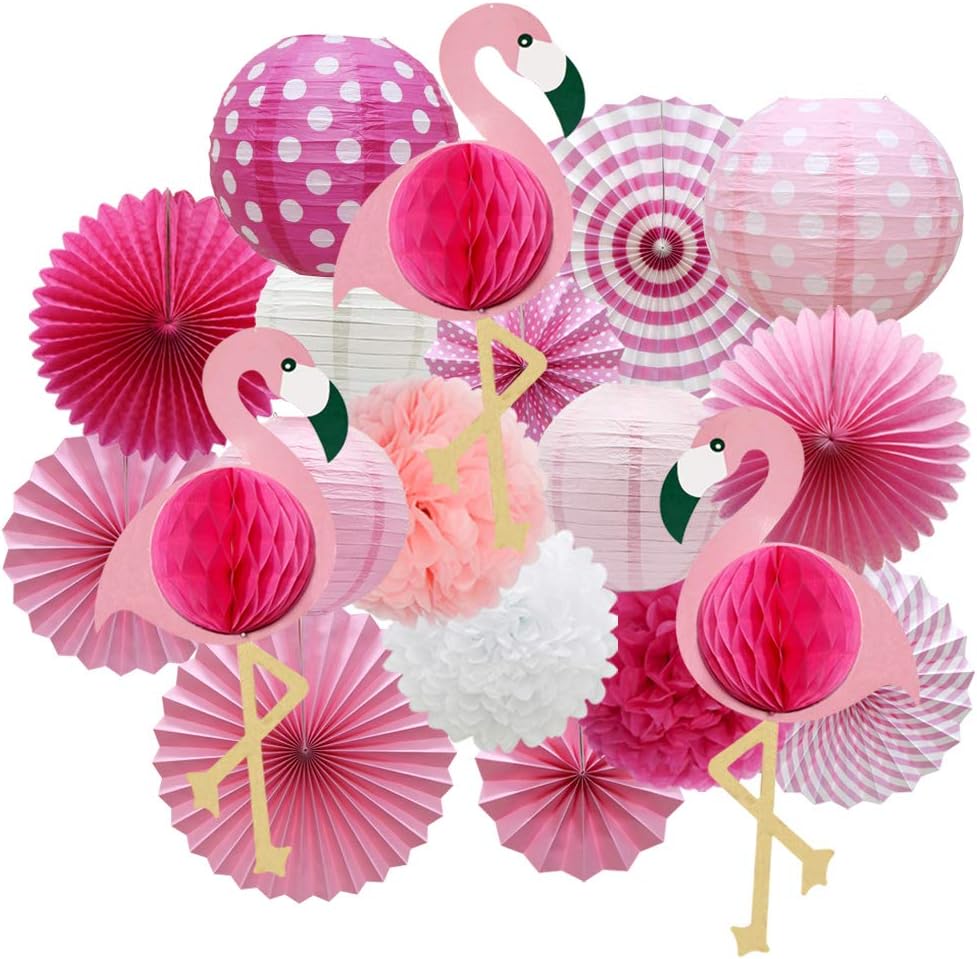 Tropical Flamingo Party Honeycomb Decoration Kit