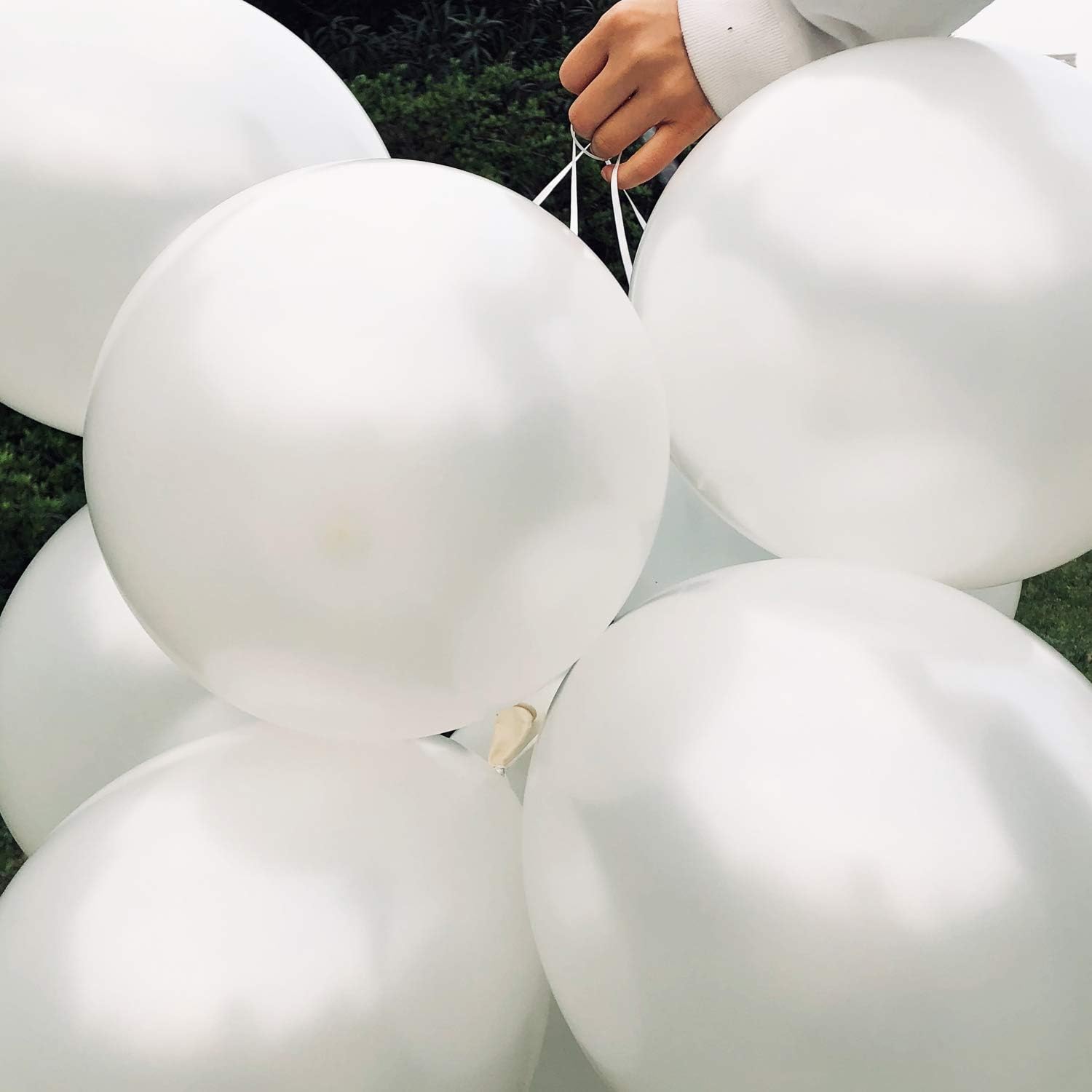 Fayoo 12 Inch White Metallic Balloons 100 Pcs