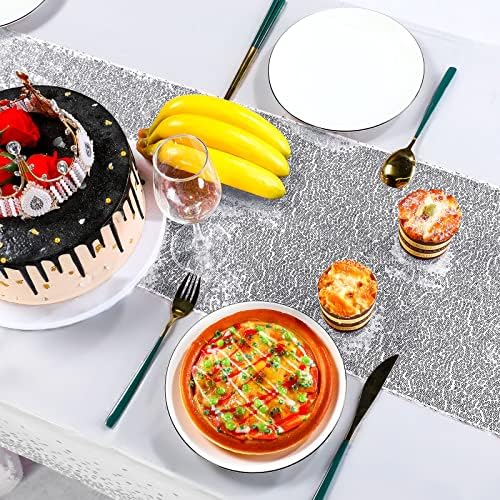 Irenare Tablecloth and Sequin Table Runner Set with Polka Dots and Glitter