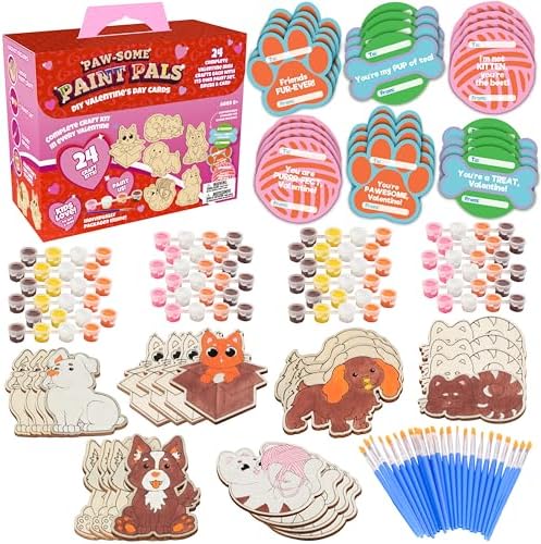 Cat Dog Wood Painting Kits 24 Count