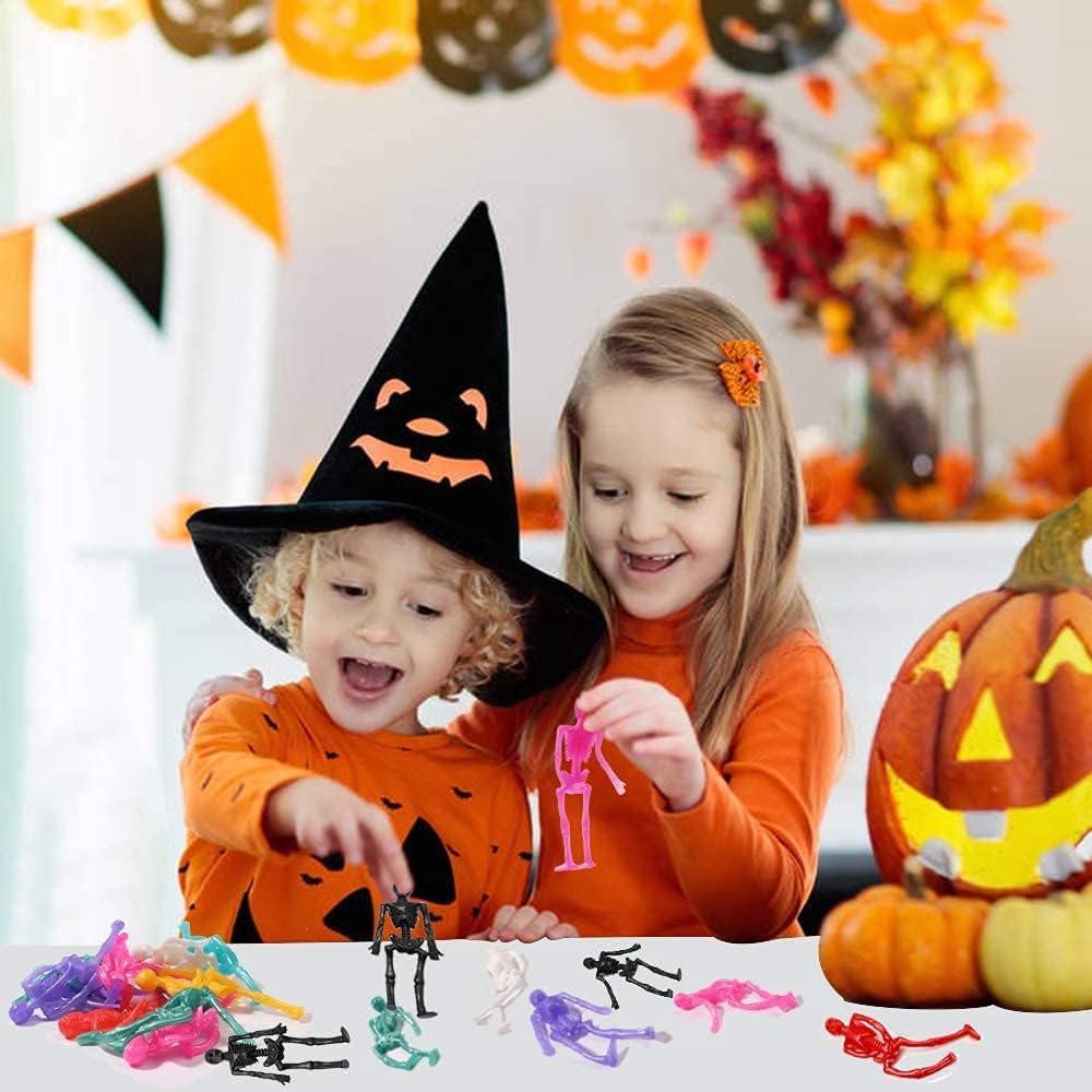 JOICEE 24PCS Halloween Stretchy Skeleton Toys