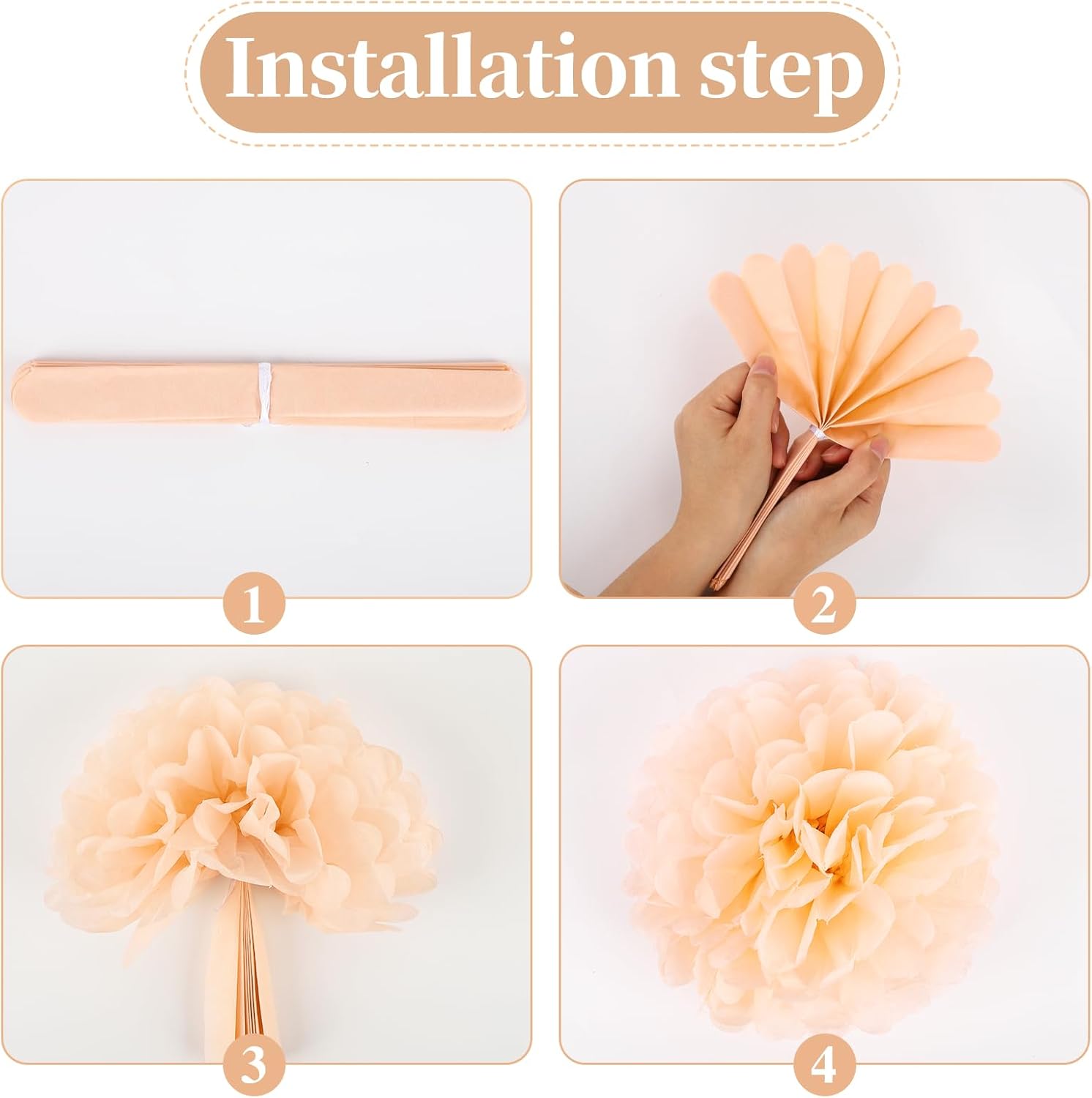 BestoFun 16 PCS Hot Pink Orange Party Decorations Pom Poms