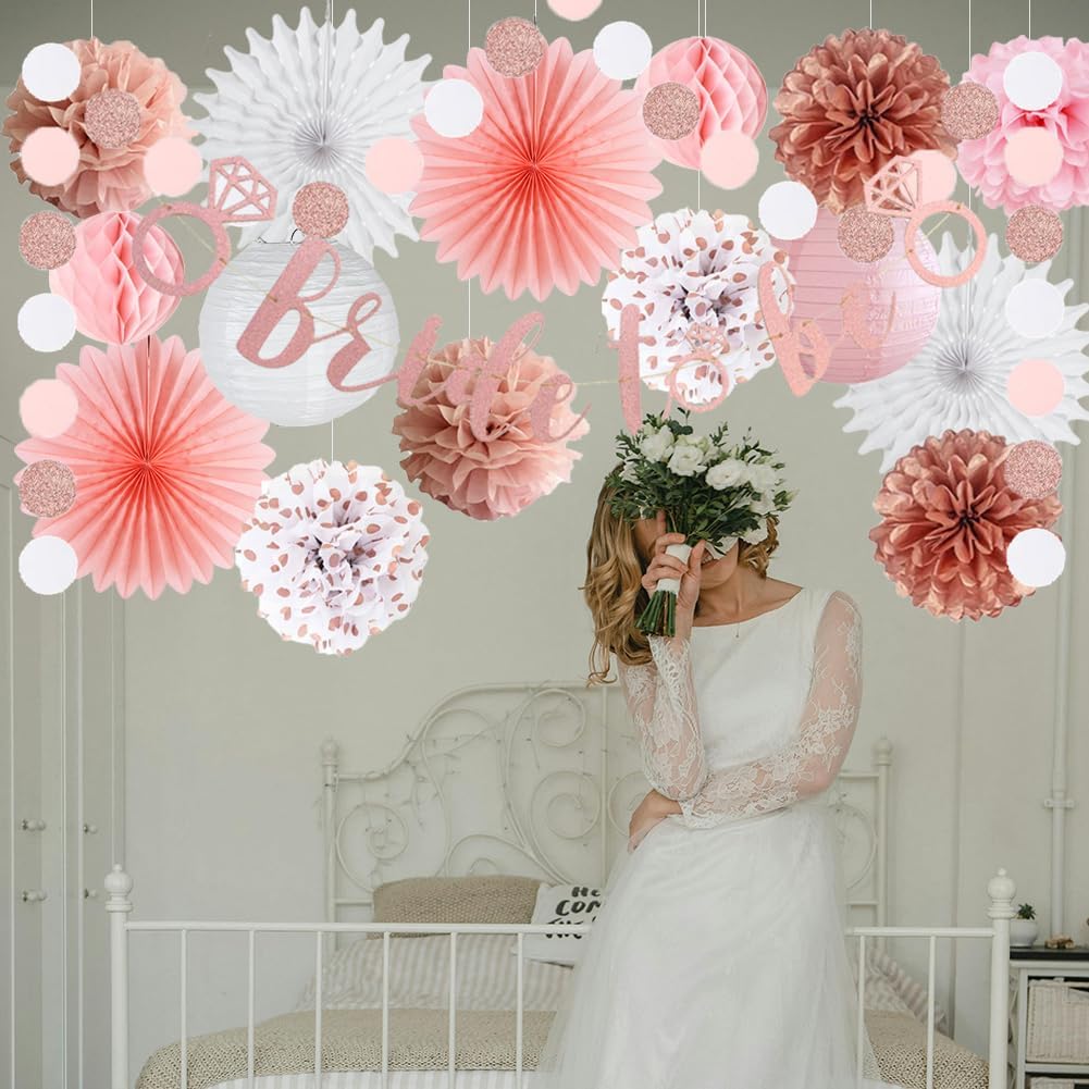 Light Pink Rose Gold Bridal Shower Decor Kit