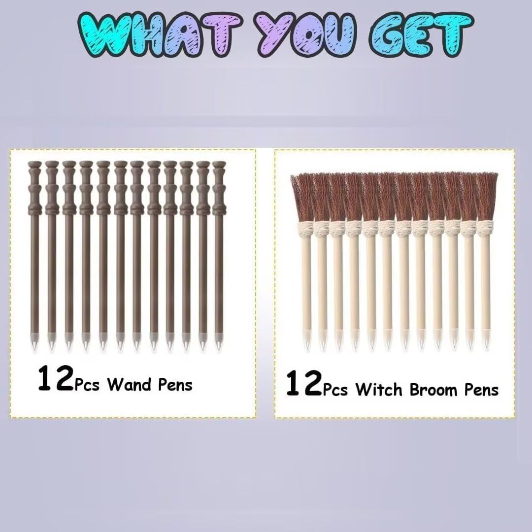 Col-Pary 24pcs Wand Broom Pencils Party Set