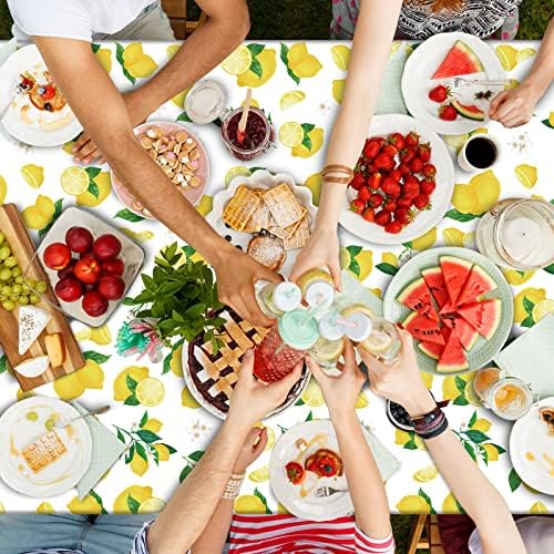 Wiooffen 3 Pcs Lemon Tablecloth Set for Birthday Party